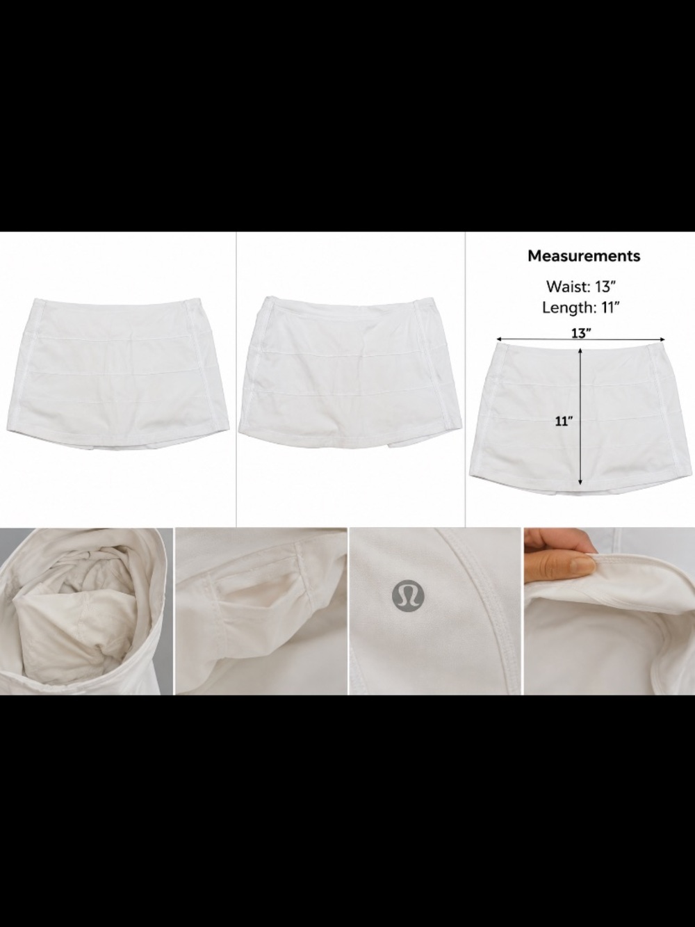 Lululemon white athletic skort size 4